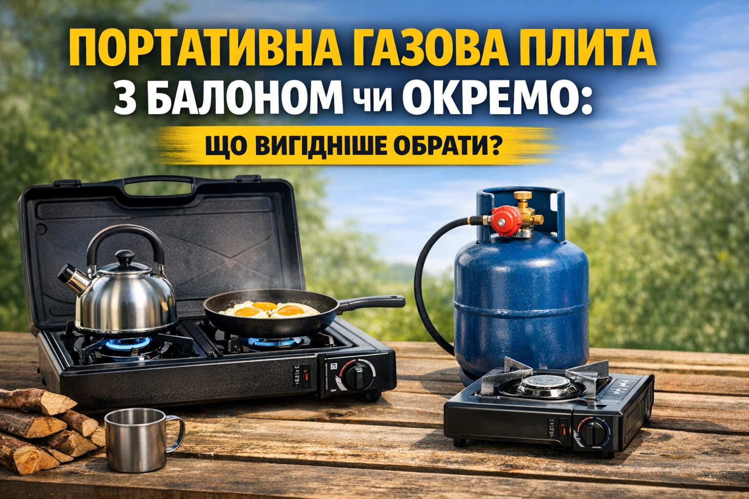 Портативная газовая плита с баллоном или отдельно